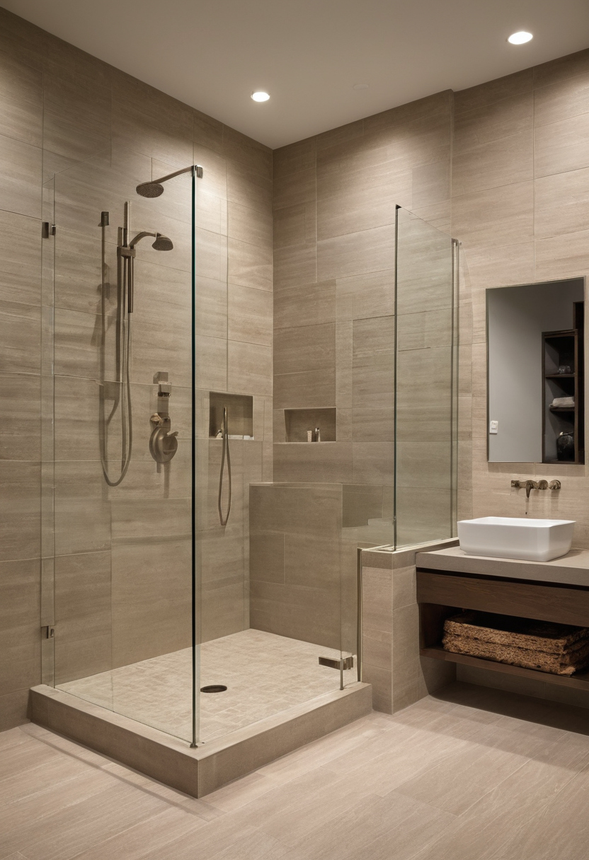 Luxury interior image showing The bathroom remodel layout must fix plumbing positions before tile procurement