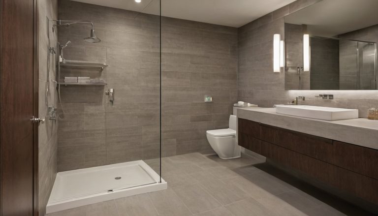 A small bathroom layout should be tested before any fixture is ordered shown in a luxury residential interior