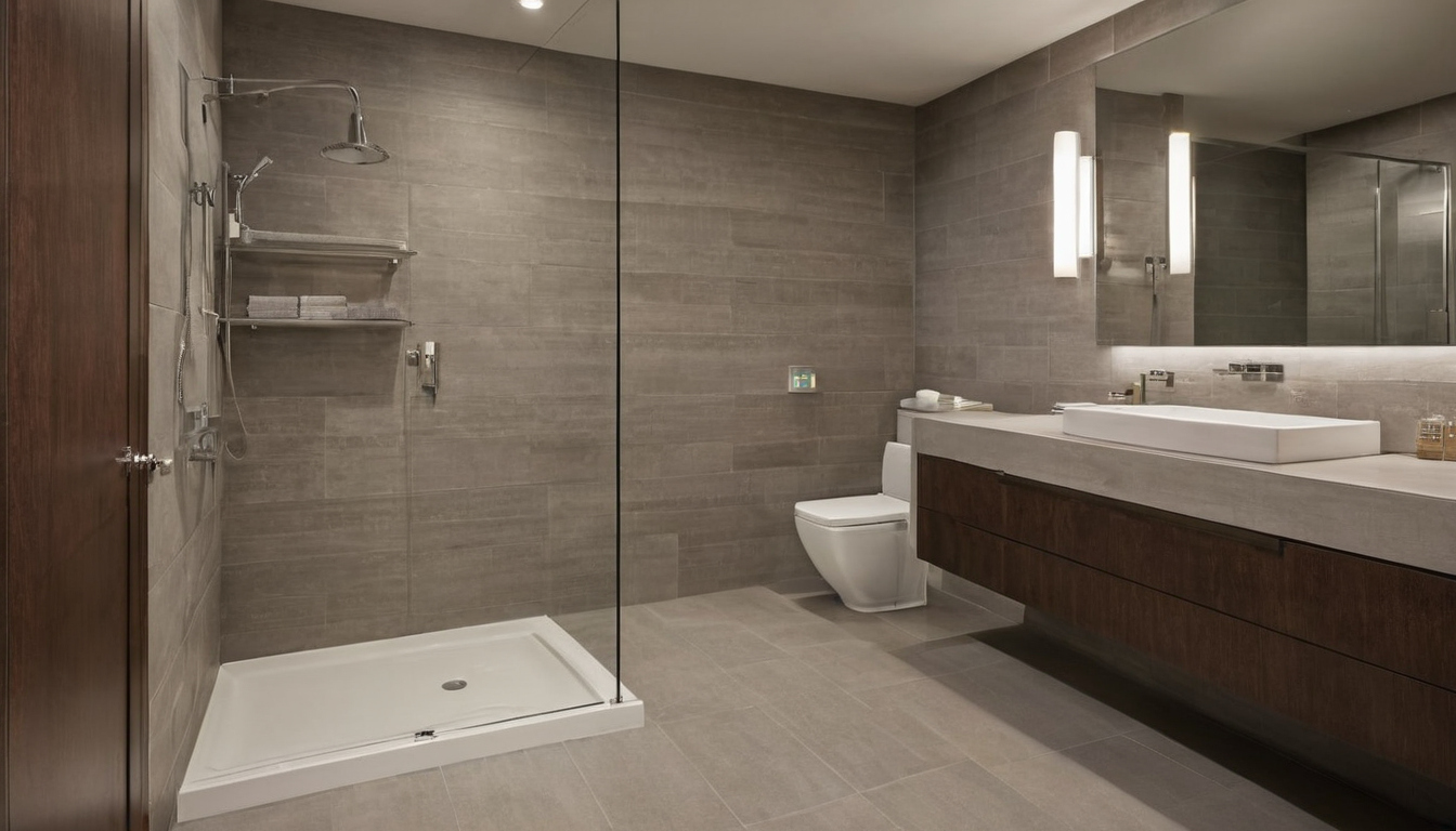 A small bathroom layout should be tested before any fixture is ordered shown in a luxury residential interior
